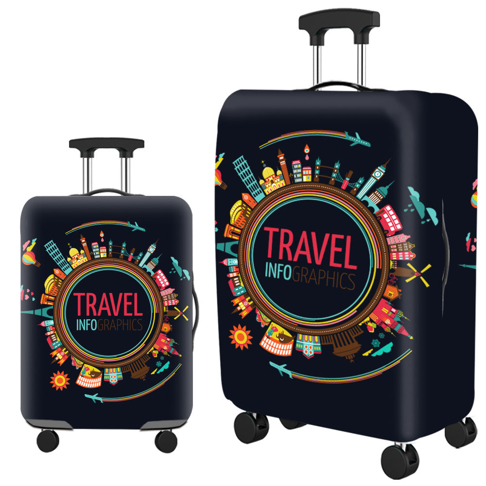 Housse de valise en Lycra et polyuréthane sur valise grise