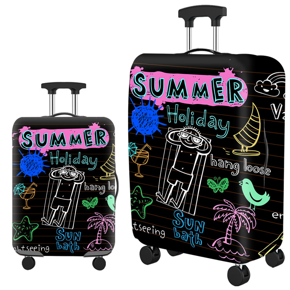 Housse de valise en Lycra imperméable sur valise grise
