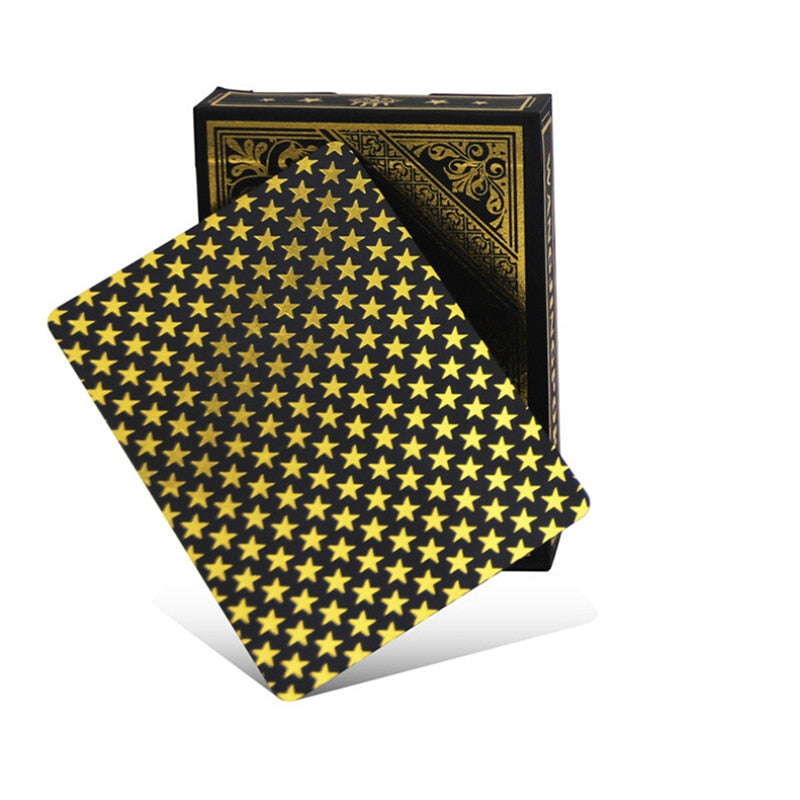 Cartes en PVC, verso doré et rouge, design élégant