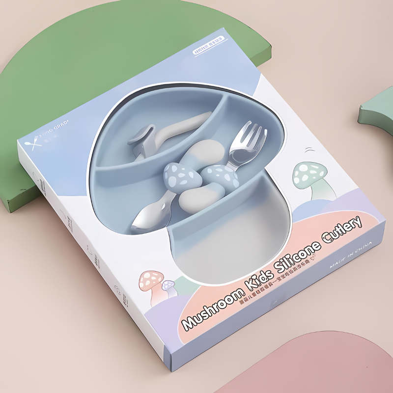 Assiette colorée en silicone, facile à nettoyer
