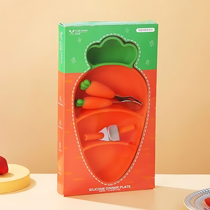 Assiette pour enfants, silicone souple et antidérapant