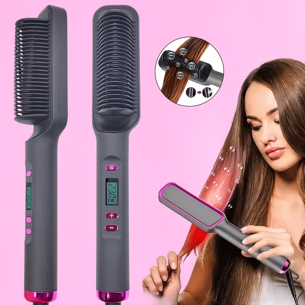 Cheveux lissés avec volume naturel après utilisation de la brosse