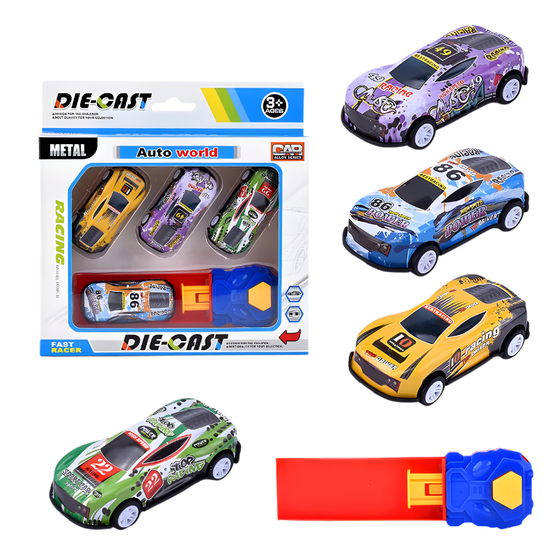 Contenu d'un set de lanceur de voiture avec accessoires