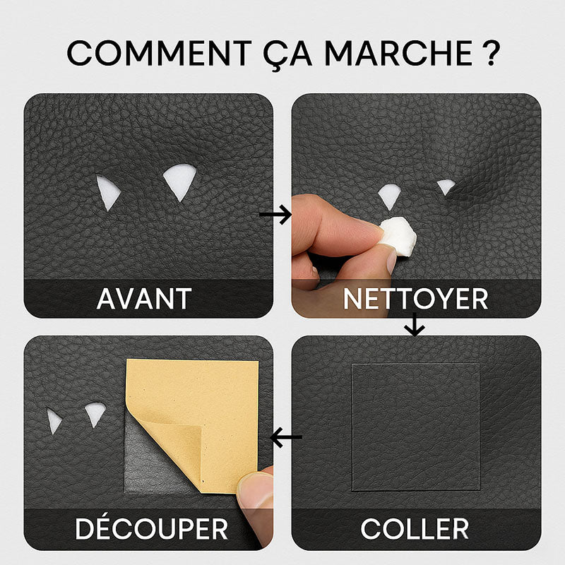 Patch Réparation Cuir Auto-Adhésif 532fb973 e122 b932 45d879d7d979 finitions visibles