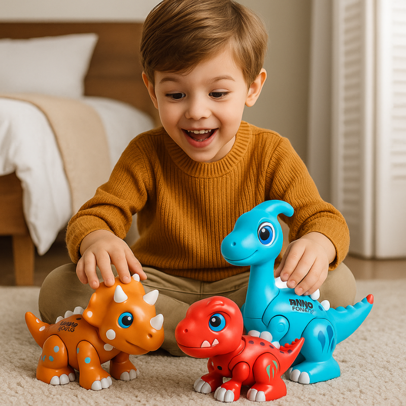 Gros plan sur les articulations mobiles d'un dinosaure en ABS