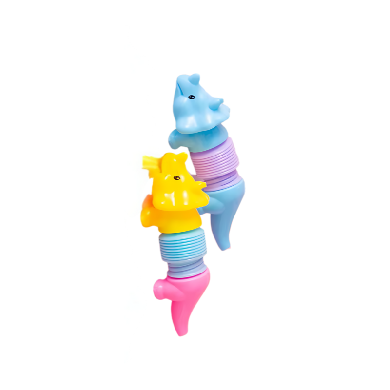 Ensemble de deux jouets dinosaures extensibles colorés