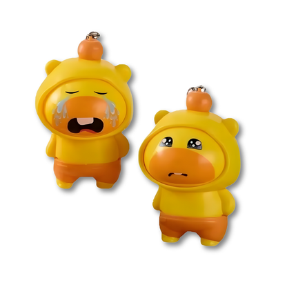 Deux porte-clés anti-stress avec visages variés