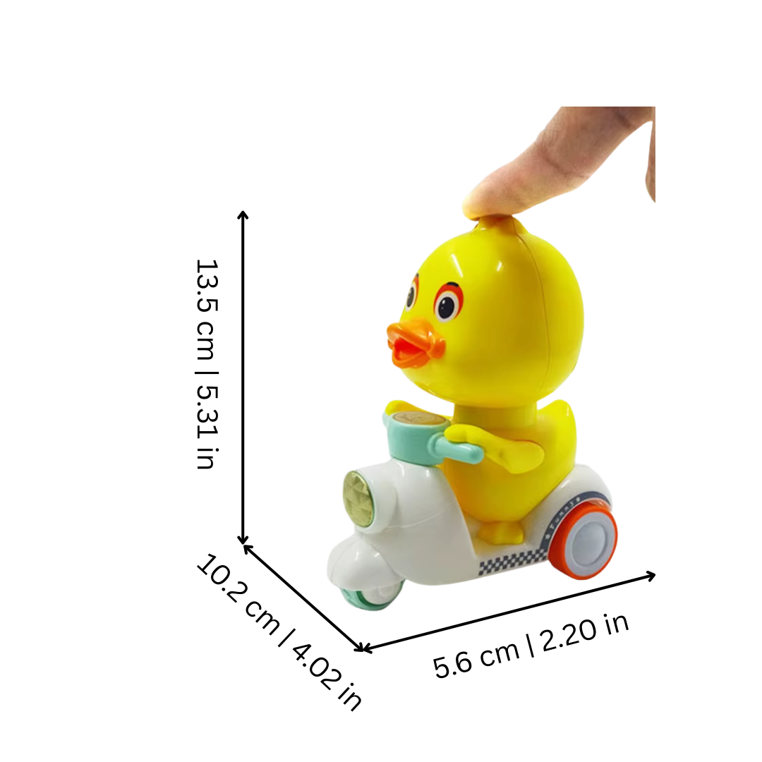 Jouet voiture canard avec roues douces et tête pivotante