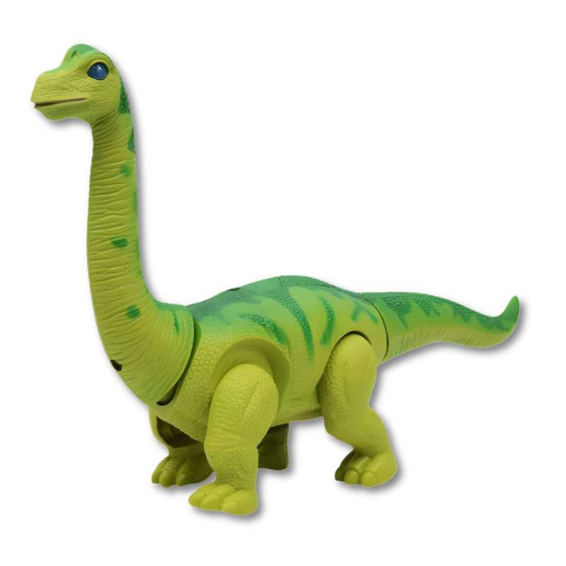 Dinosaure en plastique avec cou lumineux et œufs