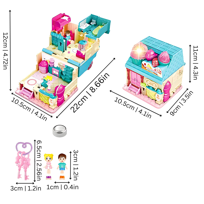 Intérieur de la maison de poupée avec mobilier miniature détaillé