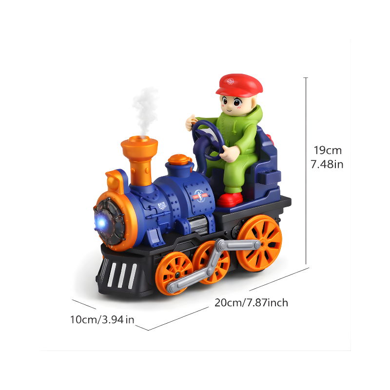 Train à vapeur avec phares LED et brume d'eau