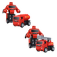 Deux camions rouges transformables en robots