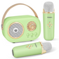 Deux micros sans fil verts pour chanter en duo
