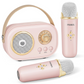 Paire de microphones roses pour karaoké familial