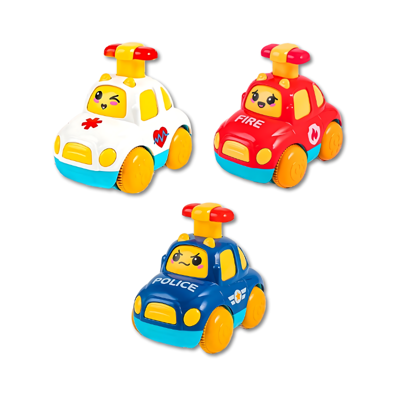 Ensemble de trois voitures jouets éducatives