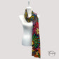 Vue d'ensemble du foulard coloré, dimensions 106 x 181 cm