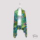 Foulard en coton avec motifs de feuilles tropicales multicolores