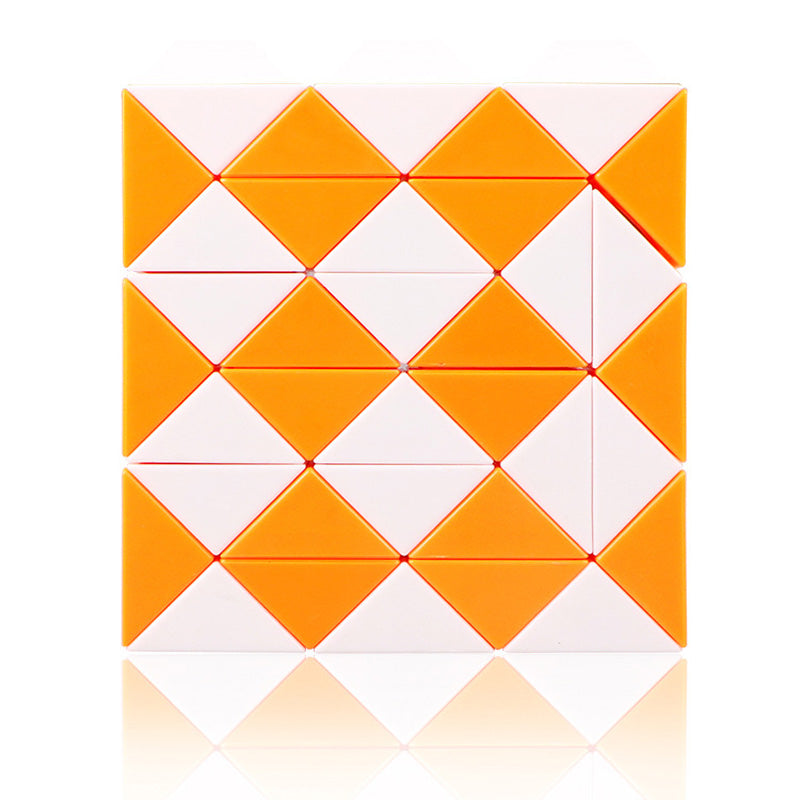 Serpent magique orange de 36 segments, en zigzag serré