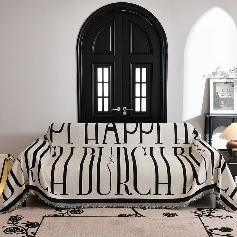 Jeté de canapé en coton avec motifs bohèmes colorés