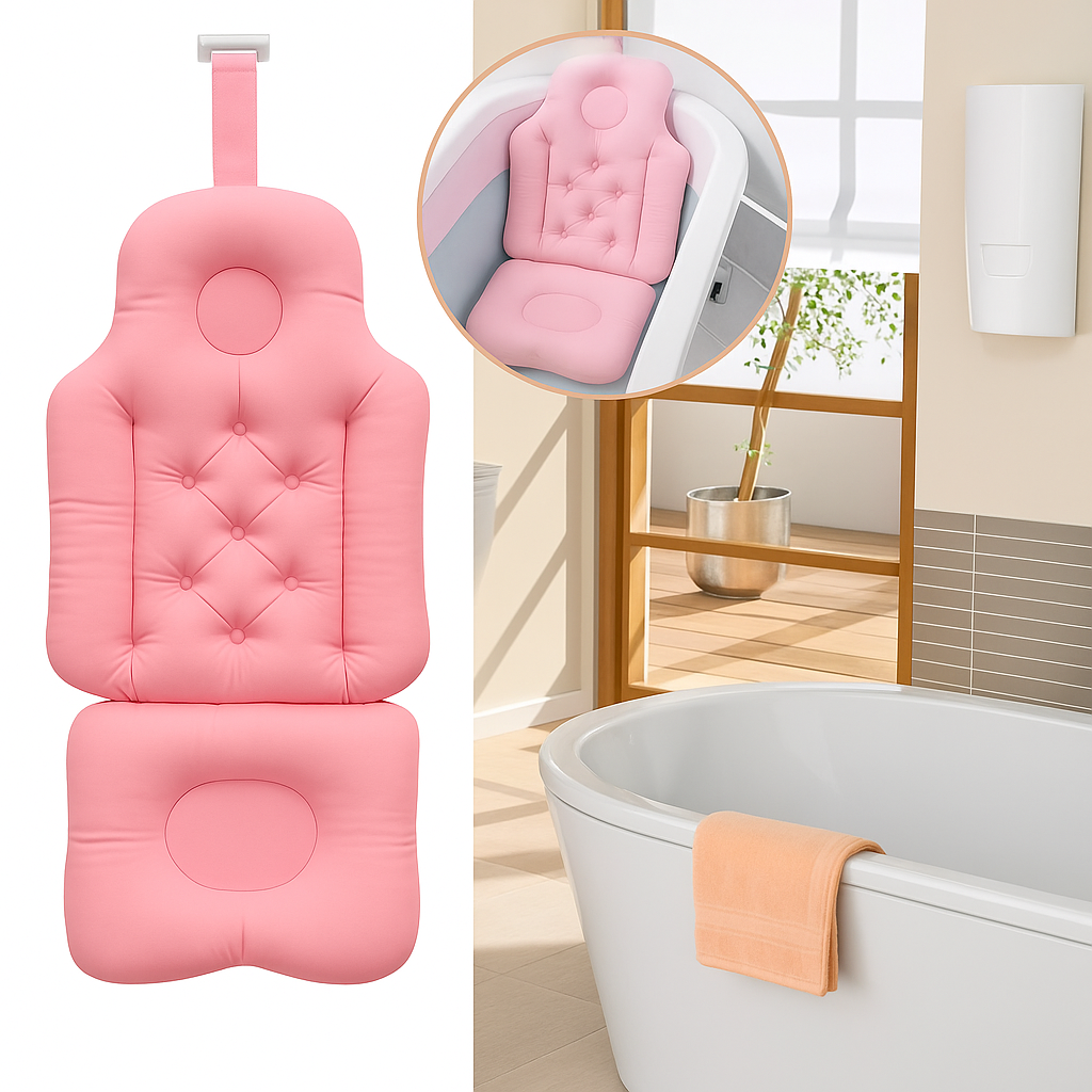 Oreiller de bain et tapis assorti, ensemble complet prêt à l'emploi