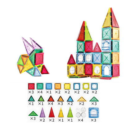 Ensemble de 50 blocs magnétiques colorés pour enfants