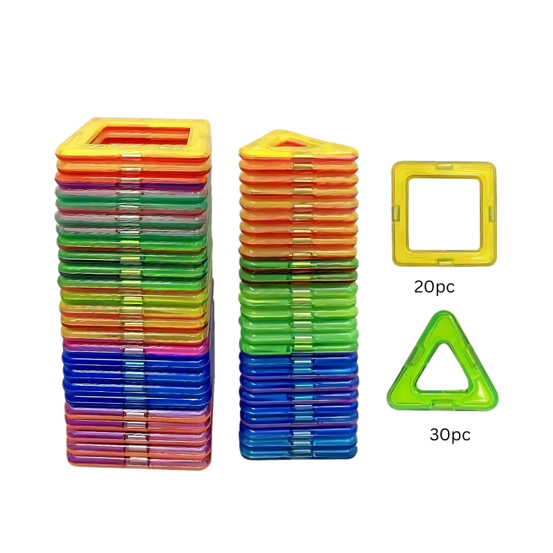 Ensemble de 50 blocs magnétiques de différentes formes