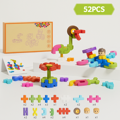 Ensemble de 52 blocs de construction aux couleurs pastel