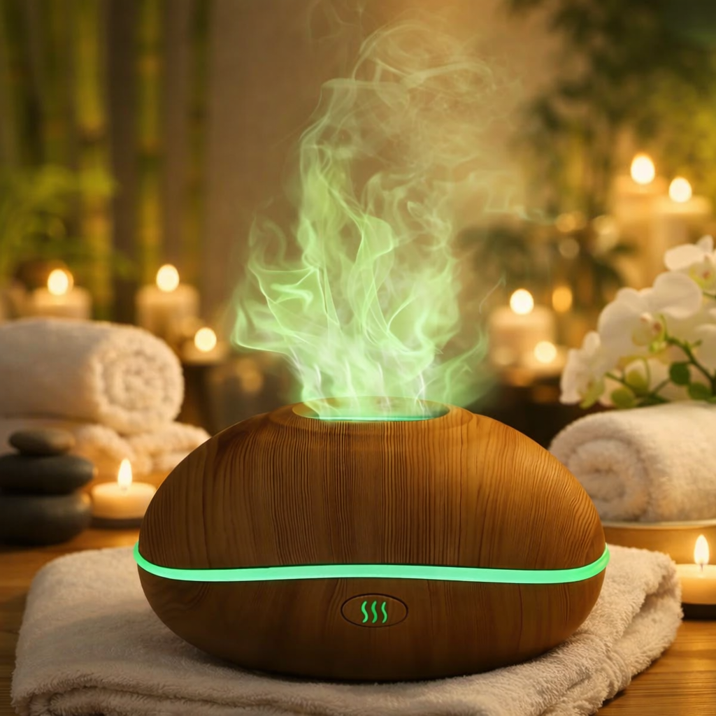 Diffuseur ultrasonique avec brume fine et lumière LED colorée