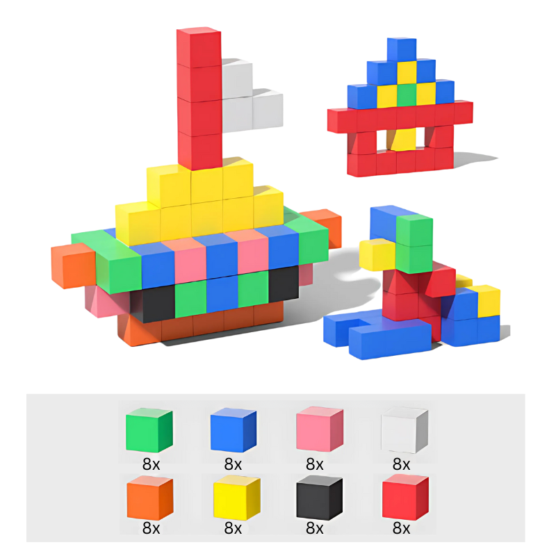 Ensemble de 64 blocs magnétiques pour construction créative