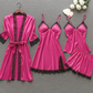 Robe kimono en satin avec dentelle délicate