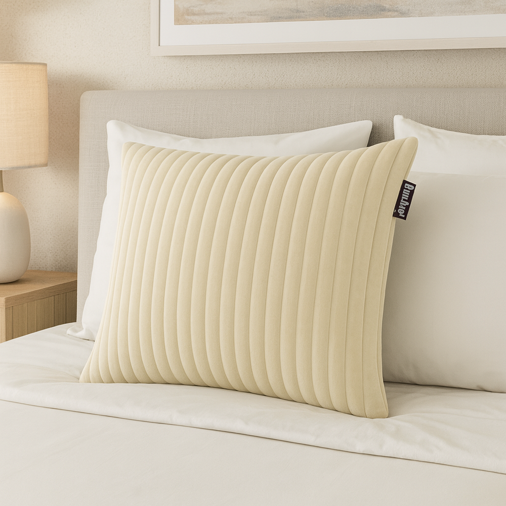 Coussin chauffant en utilisation dans un salon cosy