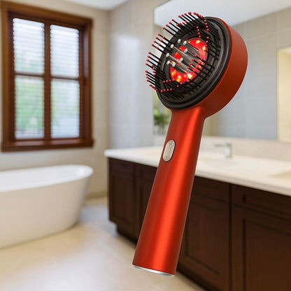 Peigne LED posé sur une surface en bois clair
