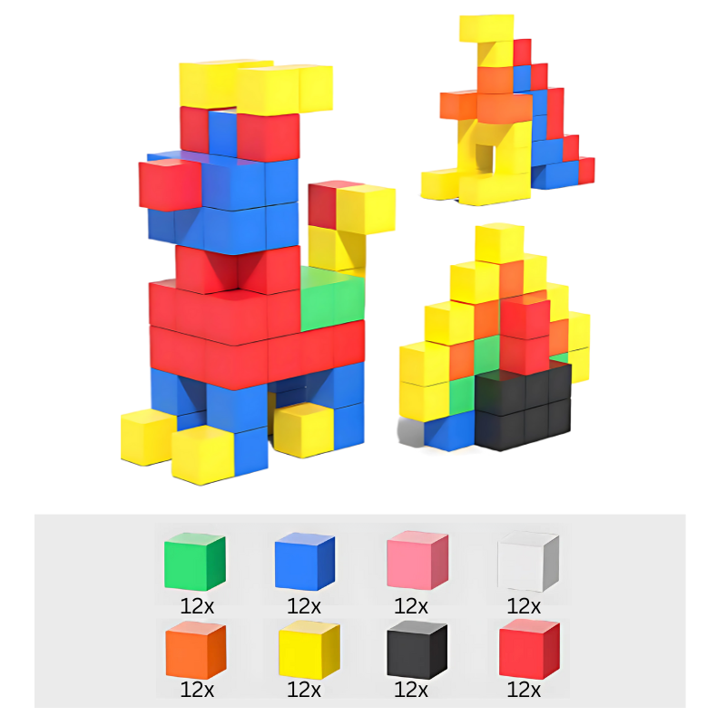 Collection de 96 blocs magnétiques pour projets STEM