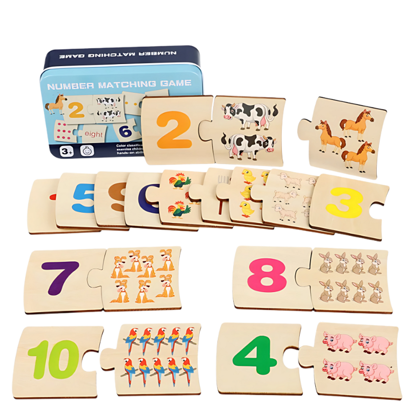 Style A du jeu avec pièces numérotées et colorées