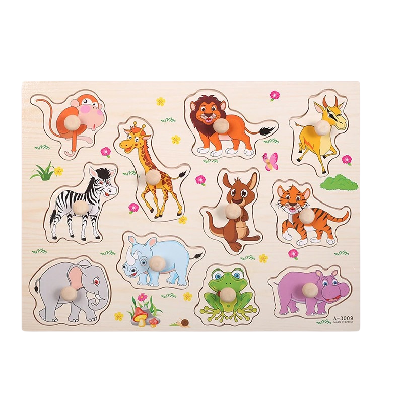 Puzzle en bois avec des animaux de la savane pour enfants