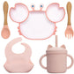 Assiette crabe en silicone avec cuillère incluse