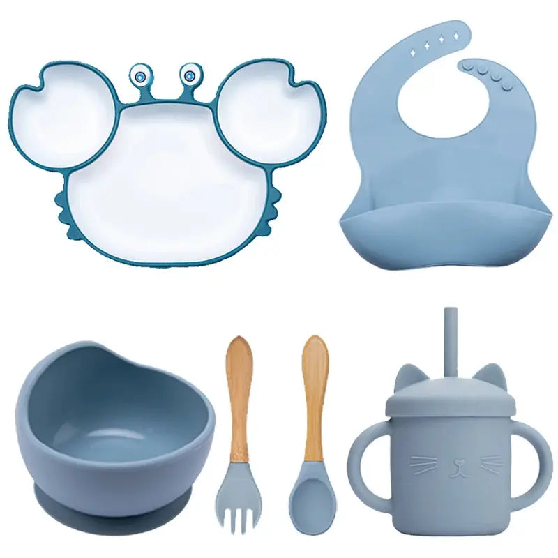 Bol crabe en silicone avec ventouse pour stabilité