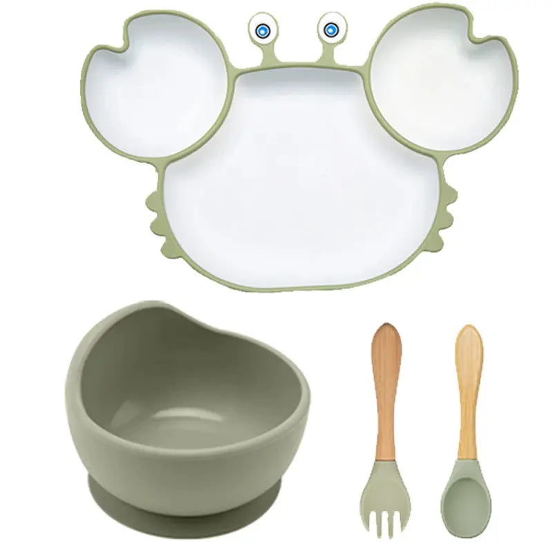 Set de repas crabe avec ventouse antidérapante