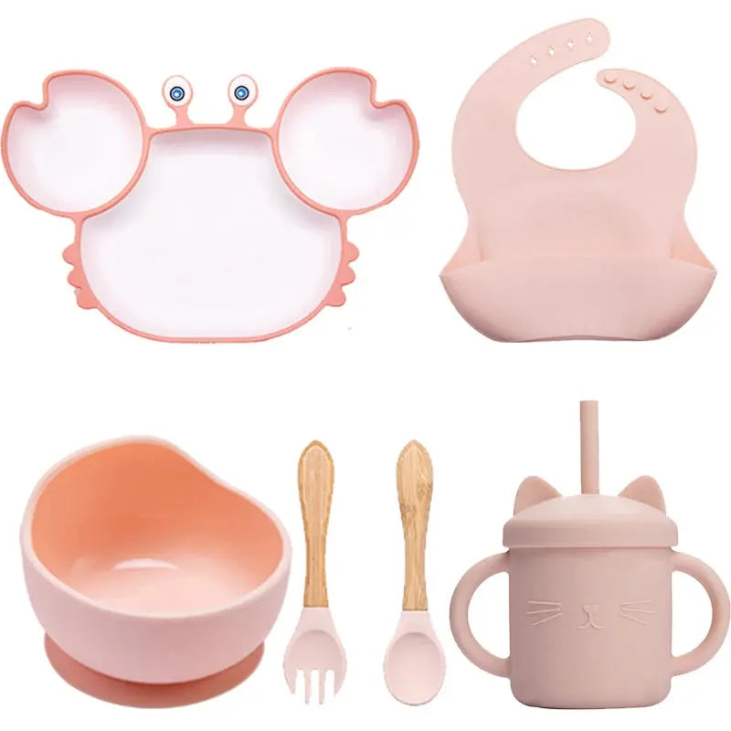 Ensemble vaisselle crabe avec cuillère en silicone