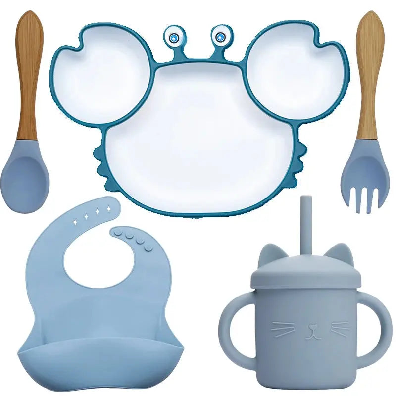 Bol crabe en silicone avec ventouse antidérapante