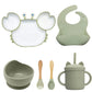 Set de repas crabe avec cuillère assortie pour bébé