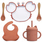 Assiette crabe en silicone avec ventouse pour sécurité