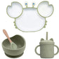 Assiette crabe en silicone avec trois compartiments