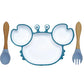 Assiette crabe avec cuillère en silicone pour enfants