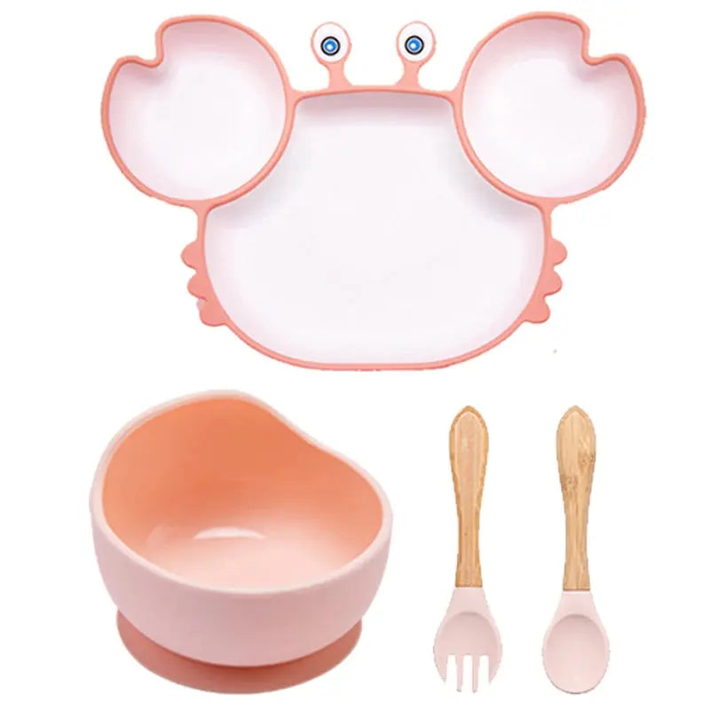 Assiette crabe avec ventouse pour éviter les renversements