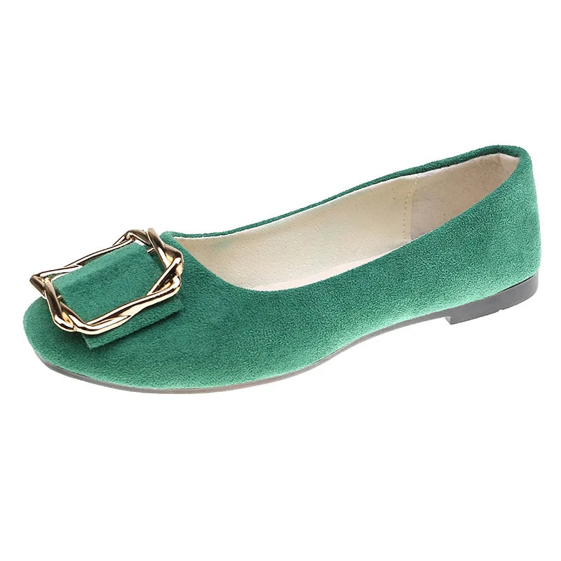 Ballerines en matériau doux, vue de trois quarts