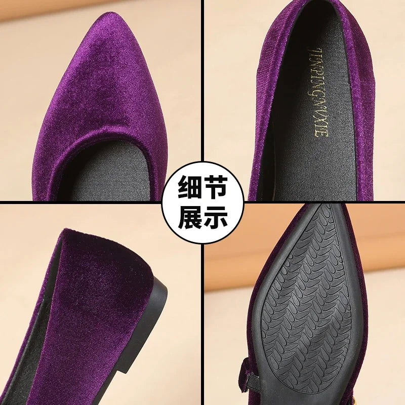Semelle antidérapante des ballerines en velours