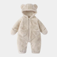 Barboteuse ourson blanche en tissu doux pour bébé