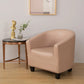 Housse beige en simili cuir sur fauteuil cabriolet