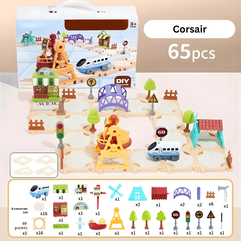 Corsaire beige en pièces de construction, 65 éléments